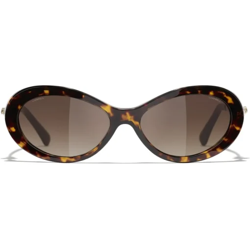Chanel Sunglasses & Eyewear-- Oval Sunglasses - Dark Tortoise Brown - Eyewear - Avvenice