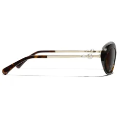 Chanel Sunglasses & Eyewear-- Oval Sunglasses - Dark Tortoise Brown - Eyewear - Avvenice