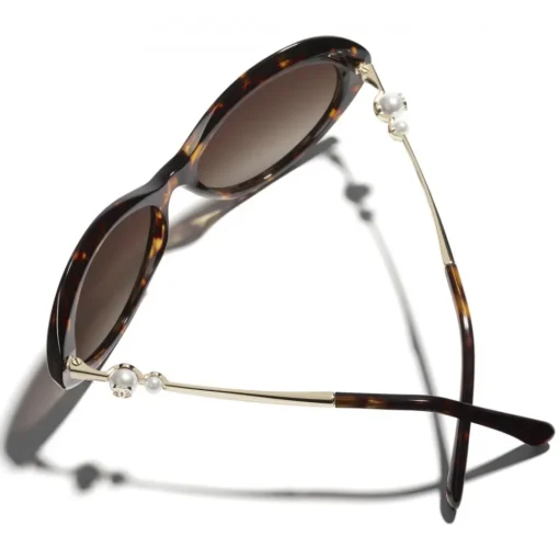 Chanel Sunglasses & Eyewear-- Oval Sunglasses - Dark Tortoise Brown - Eyewear - Avvenice