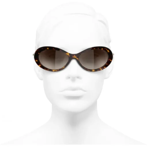 Chanel Sunglasses & Eyewear-- Oval Sunglasses - Dark Tortoise Brown - Eyewear - Avvenice
