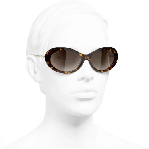 Chanel Sunglasses & Eyewear-- Oval Sunglasses - Dark Tortoise Brown - Eyewear - Avvenice