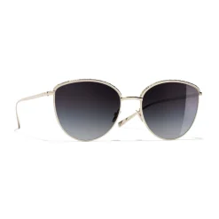 Chanel Sunglasses & Eyewear-- Pantos Sunglasses - Gold Gray Gradient - Eyewear - Avvenice
