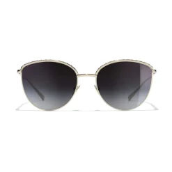 Chanel Sunglasses & Eyewear-- Pantos Sunglasses - Gold Gray Gradient - Eyewear - Avvenice