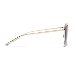 Chanel Sunglasses & Eyewear-- Pantos Sunglasses - Gold Gray Gradient - Eyewear - Avvenice