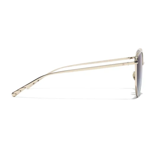 Chanel Sunglasses & Eyewear-- Pantos Sunglasses - Gold Gray Gradient - Eyewear - Avvenice