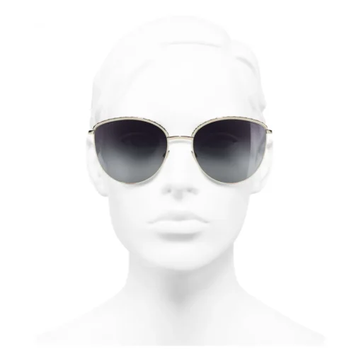 Chanel Sunglasses & Eyewear-- Pantos Sunglasses - Gold Gray Gradient - Eyewear - Avvenice