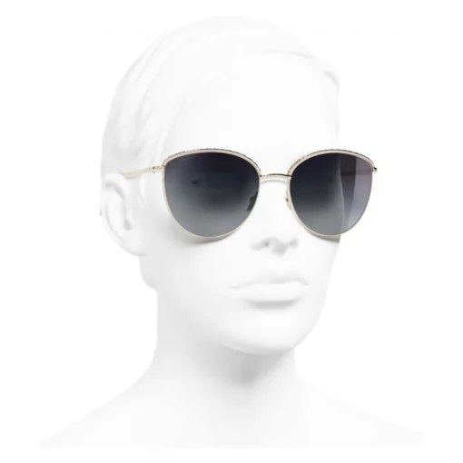 Chanel Sunglasses & Eyewear-- Pantos Sunglasses - Gold Gray Gradient - Eyewear - Avvenice