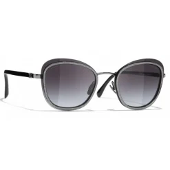 Chanel Sunglasses & Eyewear-- Pantos Sunglasses - Silver Gray - Eyewear - Avvenice