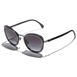 Chanel Sunglasses & Eyewear-- Pantos Sunglasses - Silver Gray - Eyewear - Avvenice