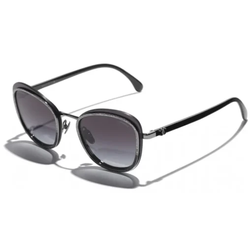 Chanel Sunglasses & Eyewear-- Pantos Sunglasses - Silver Gray - Eyewear - Avvenice