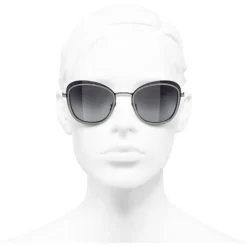 Chanel Sunglasses & Eyewear-- Pantos Sunglasses - Silver Gray - Eyewear - Avvenice