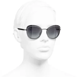 Chanel Sunglasses & Eyewear-- Pantos Sunglasses - Silver Gray - Eyewear - Avvenice