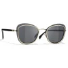 Chanel Sunglasses & Eyewear-- Pantos Sunglasses - Black Gold Gray - Eyewear - Avvenice