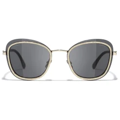 Chanel Sunglasses & Eyewear-- Pantos Sunglasses - Black Gold Gray - Eyewear - Avvenice