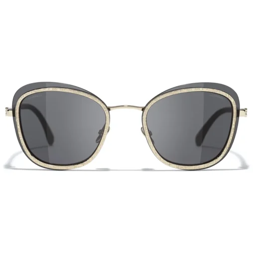 Chanel Sunglasses & Eyewear-- Pantos Sunglasses - Black Gold Gray - Eyewear - Avvenice