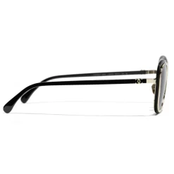 Chanel Sunglasses & Eyewear-- Pantos Sunglasses - Black Gold Gray - Eyewear - Avvenice