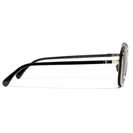 Chanel Sunglasses & Eyewear-- Pantos Sunglasses - Black Gold Gray - Eyewear - Avvenice
