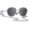 Chanel Sunglasses & Eyewear-- Pantos Sunglasses - Silver Dark Gray - Eyewear - Avvenice