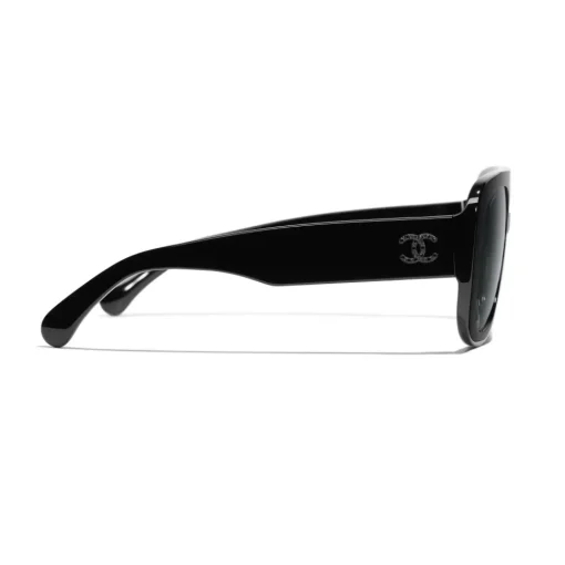 Chanel Sunglasses & Eyewear-- Pilot Sunglasses - Black Green Mirror - Eyewear - Avvenice