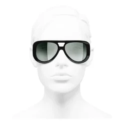 Chanel Sunglasses & Eyewear-- Pilot Sunglasses - Black Green Mirror - Eyewear - Avvenice