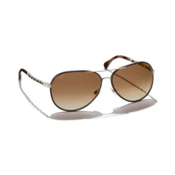 Chanel Sunglasses & Eyewear-- Pilot Sunglasses - Gold Brown - Eyewear - Avvenice