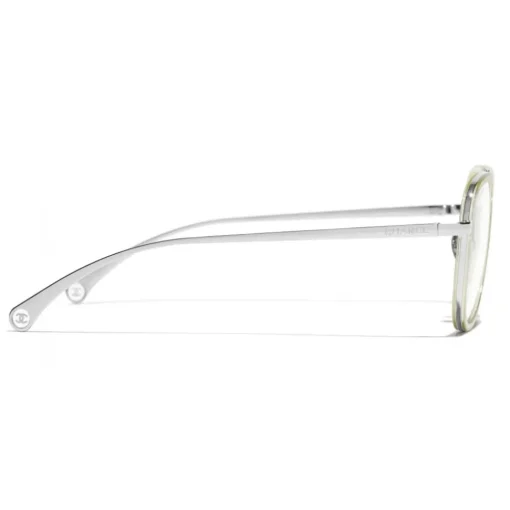 Chanel Sunglasses & Eyewear-- Pilot Sunglasses - Silver Beige Transparent - Eyewear - Avvenice