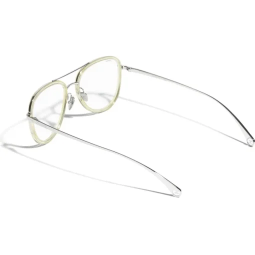 Chanel Sunglasses & Eyewear-- Pilot Sunglasses - Silver Beige Transparent - Eyewear - Avvenice