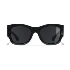 Chanel Sunglasses & Eyewear-- Rectangle Sunglasses - Black Gray - Eyewear - Avvenice