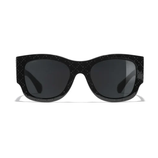 Chanel Sunglasses & Eyewear-- Rectangle Sunglasses - Black Gray - Eyewear - Avvenice