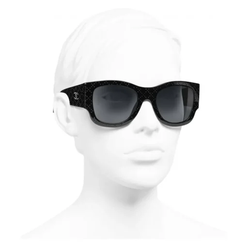 Chanel Sunglasses & Eyewear-- Rectangle Sunglasses - Black Gray - Eyewear - Avvenice