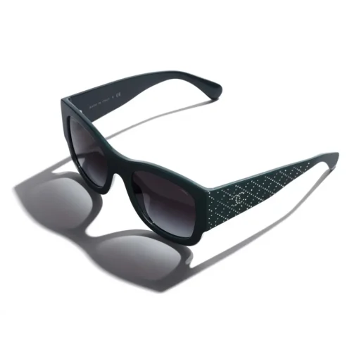 Chanel Sunglasses & Eyewear-- Rectangle Sunglasses - Dark Green Gray Gradient - Eyewear - Avvenice