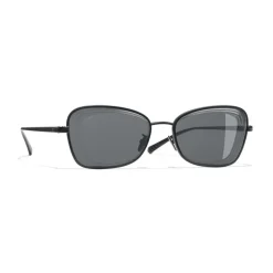 Chanel Sunglasses & Eyewear-- Rectangle Sunglasses - Black Gray - Eyewear - Avvenice