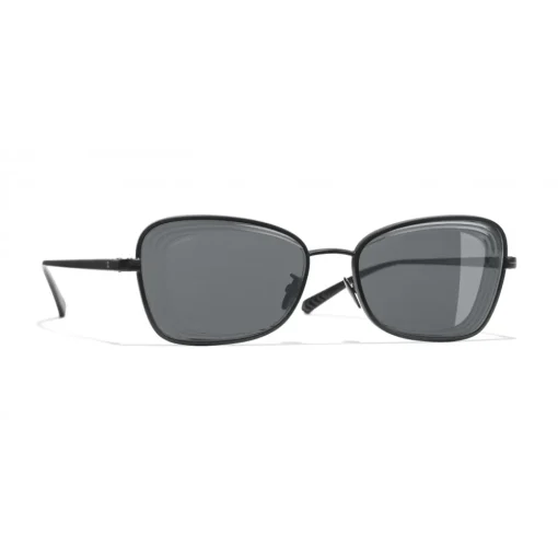 Chanel Sunglasses & Eyewear-- Rectangle Sunglasses - Black Gray - Eyewear - Avvenice