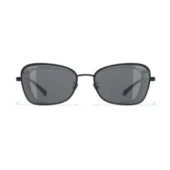 Chanel Sunglasses & Eyewear-- Rectangle Sunglasses - Black Gray - Eyewear - Avvenice
