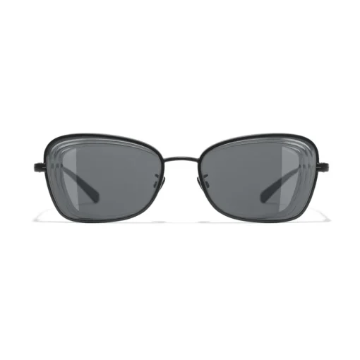 Chanel Sunglasses & Eyewear-- Rectangle Sunglasses - Black Gray - Eyewear - Avvenice