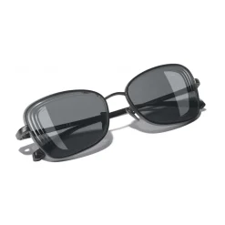 Chanel Sunglasses & Eyewear-- Rectangle Sunglasses - Black Gray - Eyewear - Avvenice