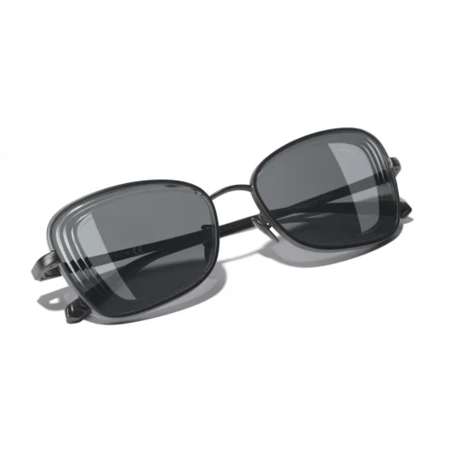 Chanel Sunglasses & Eyewear-- Rectangle Sunglasses - Black Gray - Eyewear - Avvenice