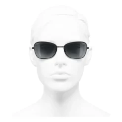 Chanel Sunglasses & Eyewear-- Rectangle Sunglasses - Black Gray - Eyewear - Avvenice