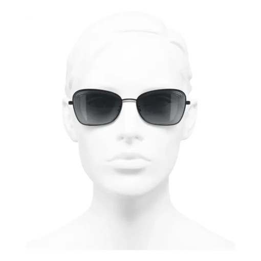 Chanel Sunglasses & Eyewear-- Rectangle Sunglasses - Black Gray - Eyewear - Avvenice