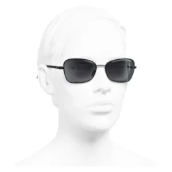 Chanel Sunglasses & Eyewear-- Rectangle Sunglasses - Black Gray - Eyewear - Avvenice