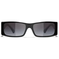 Chanel Sunglasses & Eyewear-- Rectangle Sunglasses - Black Gray - Eyewear - Avvenice