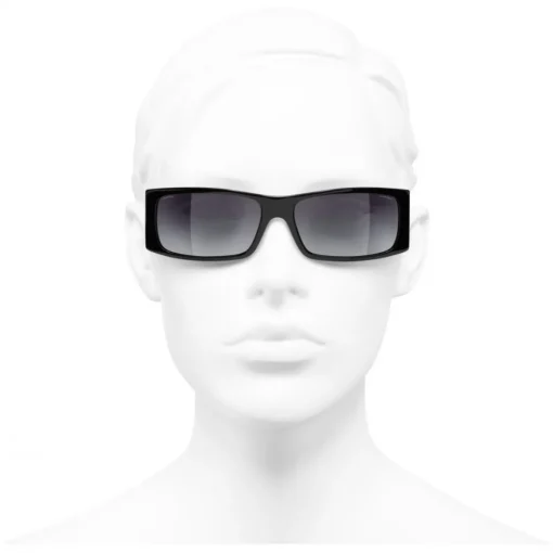 Chanel Sunglasses & Eyewear-- Rectangle Sunglasses - Black Gray - Eyewear - Avvenice