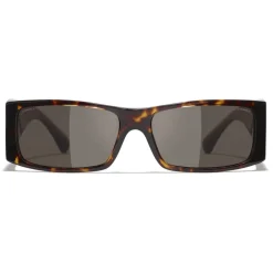 Chanel Sunglasses & Eyewear-- Rectangle Sunglasses - Dark Tortoise Brown - Eyewear - Avvenice