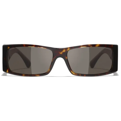 Chanel Sunglasses & Eyewear-- Rectangle Sunglasses - Dark Tortoise Brown - Eyewear - Avvenice