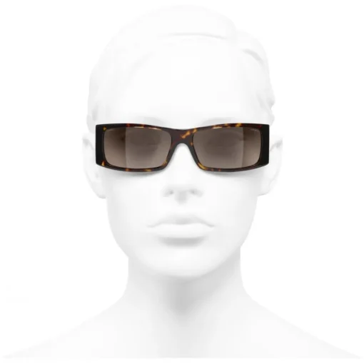 Chanel Sunglasses & Eyewear-- Rectangle Sunglasses - Dark Tortoise Brown - Eyewear - Avvenice