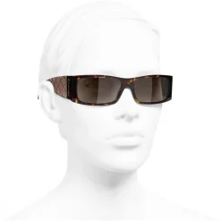 Chanel Sunglasses & Eyewear-- Rectangle Sunglasses - Dark Tortoise Brown - Eyewear - Avvenice