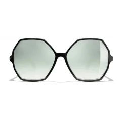 Chanel Sunglasses & Eyewear-- Round Sunglasses - Black Green Mirror - Eyewear - Avvenice