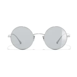 Chanel Sunglasses & Eyewear-- Round Sunglasses - Silver Gray - Eyewear - Avvenice