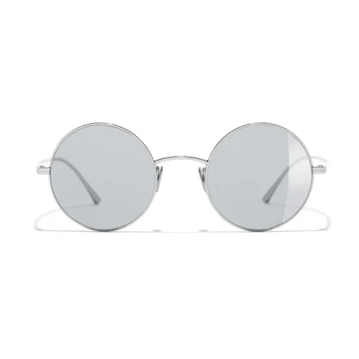 Chanel Sunglasses & Eyewear-- Round Sunglasses - Silver Gray - Eyewear - Avvenice