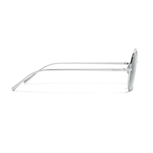 Chanel Sunglasses & Eyewear-- Round Sunglasses - Silver Gray - Eyewear - Avvenice